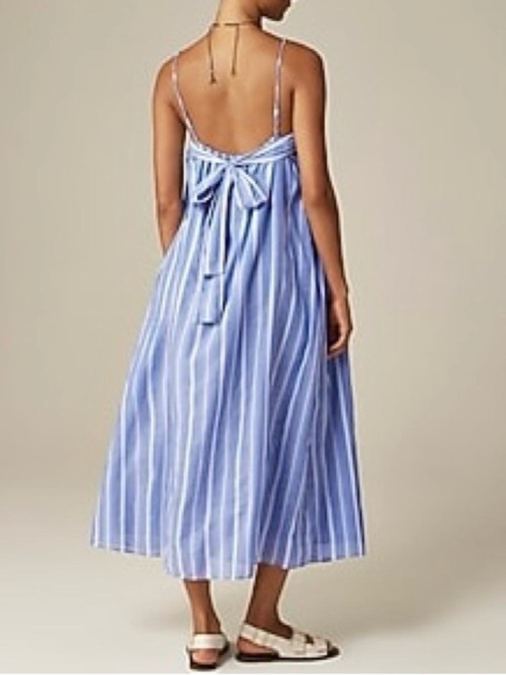J.Crew Floaty Midi Dress in Striped Cotton Voile in Calm Sea Stripes | XL | NWT - Picture 2 of 16